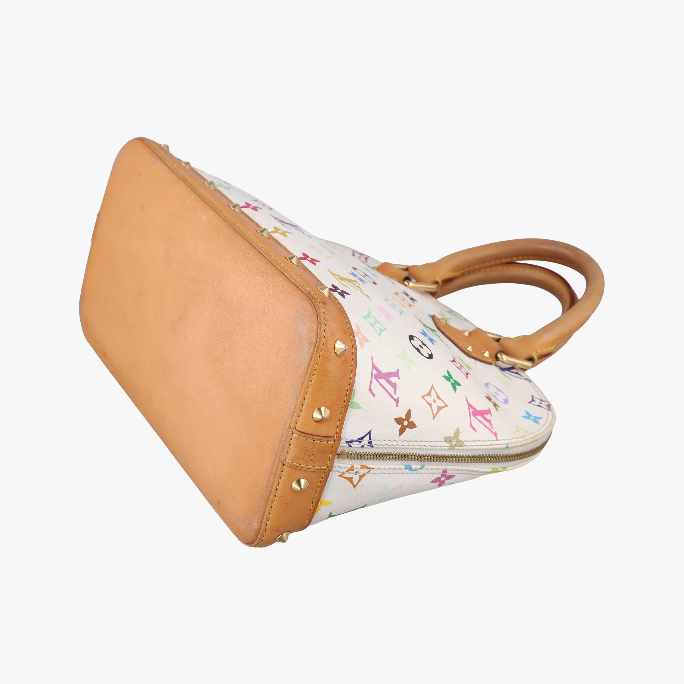 Pre-owned Louis Vuitton Alma PM white Monogram Multicolor M92647 handbag | stylenewstar