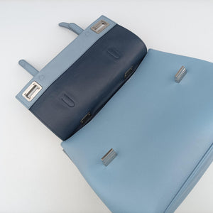 Pre-owned Prada Half Flap Double Turn Lock Blue SAFFIANO Leather BN2821 shoulderbag | stylenewstar