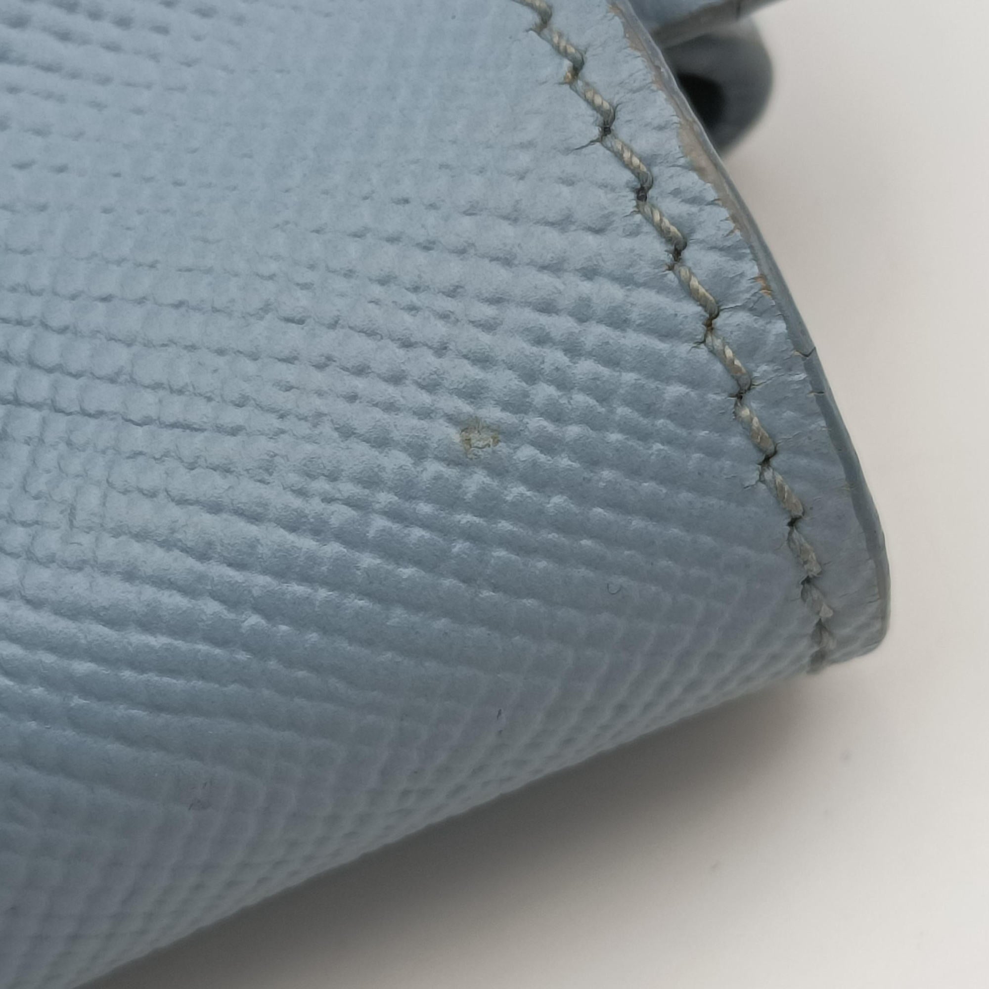 Pre-owned Prada Half Flap Double Turn Lock Blue SAFFIANO Leather BN2821 shoulderbag | stylenewstar