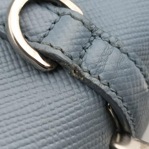 Pre-owned Prada Half Flap Double Turn Lock Blue SAFFIANO Leather BN2821 shoulderbag | stylenewstar