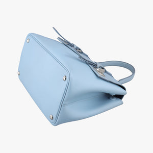 Pre-owned Prada Half Flap Double Turn Lock Blue SAFFIANO Leather BN2821 shoulderbag | stylenewstar