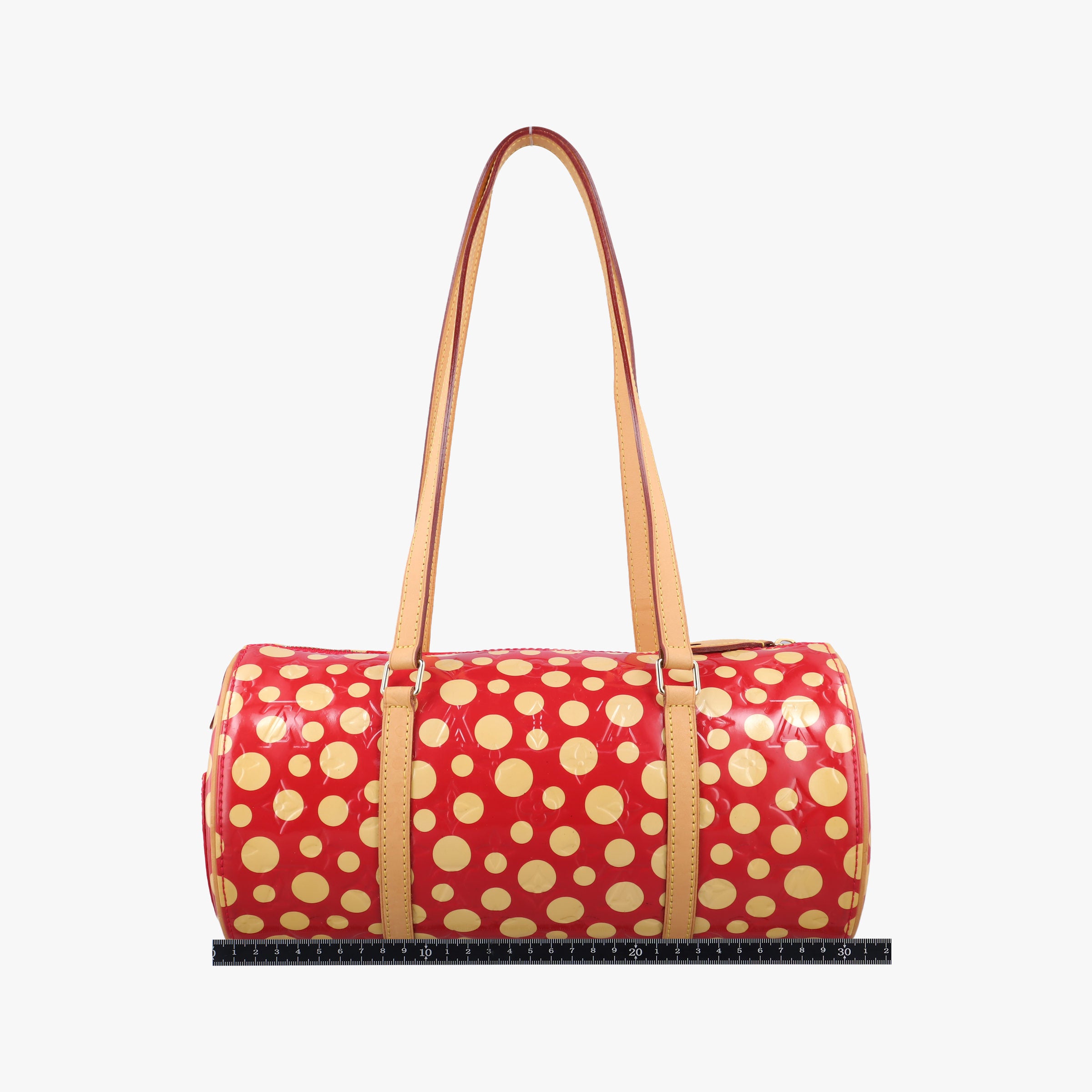 Secondhand Louis Vuitton Dot Infinity Papillon 30 ROUGE×white Vernis M91425 shoulderbag | stylenewstar