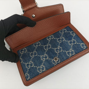 Pre-owned Gucci Dionysus Blue×brown denim×leather 476432 shoulderbag | stylenewstar