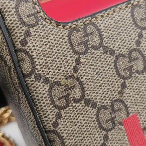 Vintage Gucci GG flora Padlock Bamboo Brown × Red PVC coated canvas×leather 603221 shoulderbag | stylenewstar