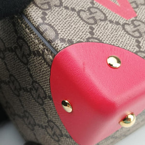 Vintage Gucci GG flora Padlock Bamboo Brown × Red PVC coated canvas×leather 603221 shoulderbag | stylenewstar