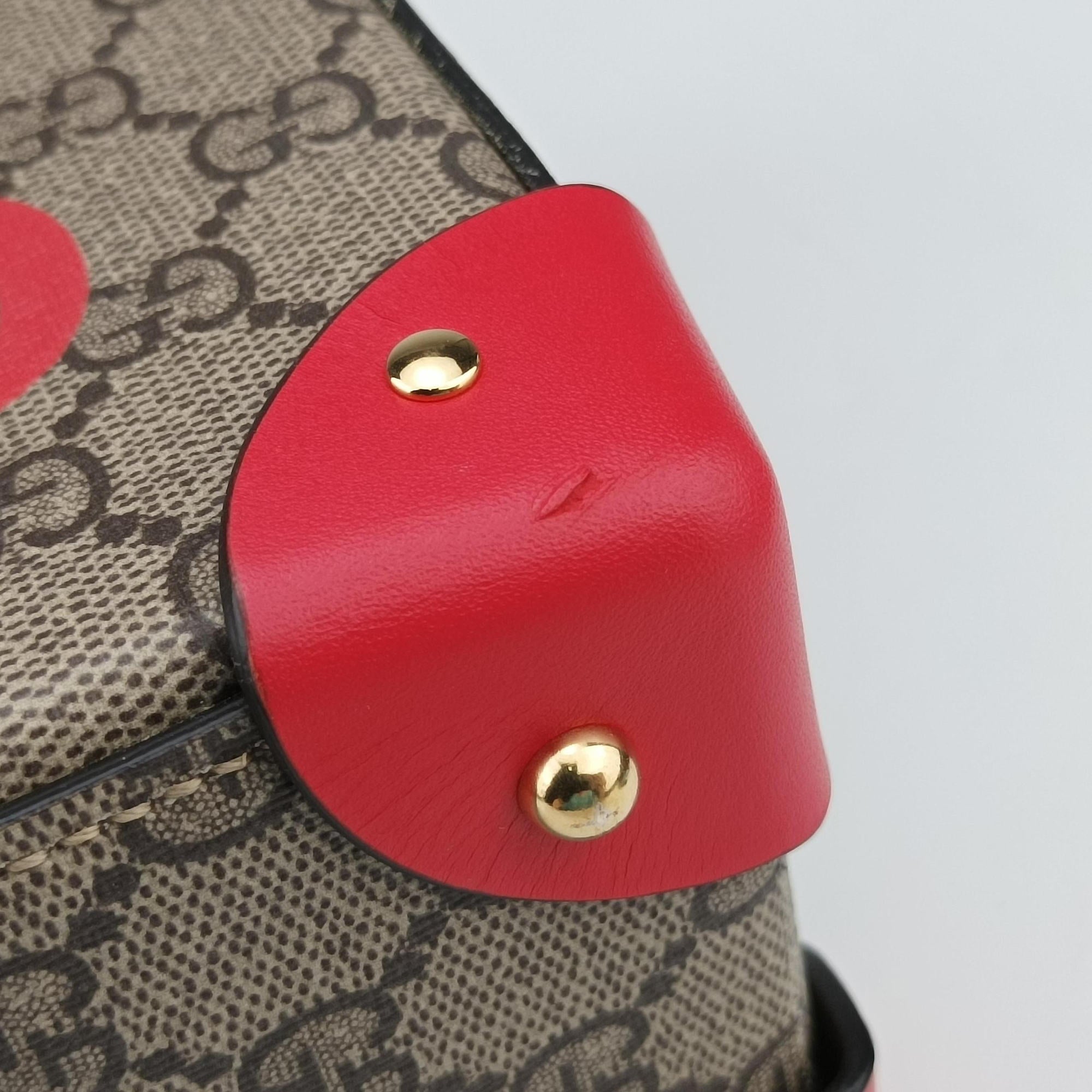 Vintage Gucci GG flora Padlock Bamboo Brown × Red PVC coated canvas×leather 603221 shoulderbag | stylenewstar