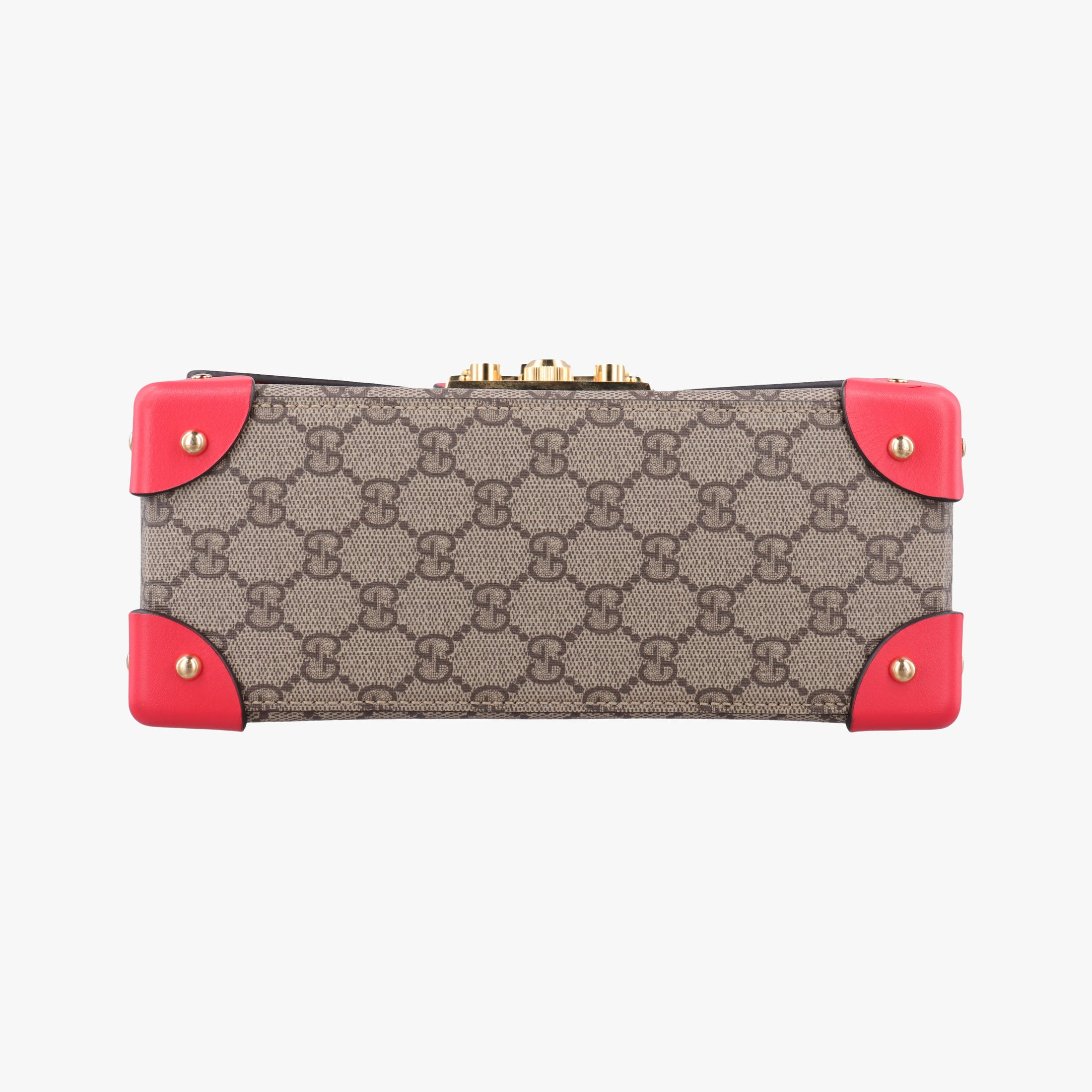 Vintage Gucci GG flora Padlock Bamboo Brown × Red PVC coated canvas×leather 603221 shoulderbag | stylenewstar