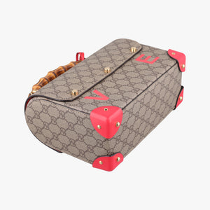 Vintage Gucci GG flora Padlock Bamboo Brown × Red PVC coated canvas×leather 603221 shoulderbag | stylenewstar