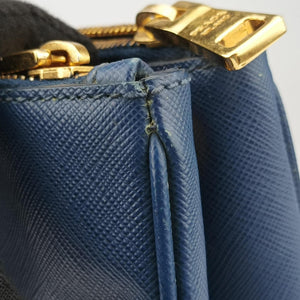 Pre-owned Prada Galleria Blue SAFFIANO Leather BN1786 handbag | stylenewstar