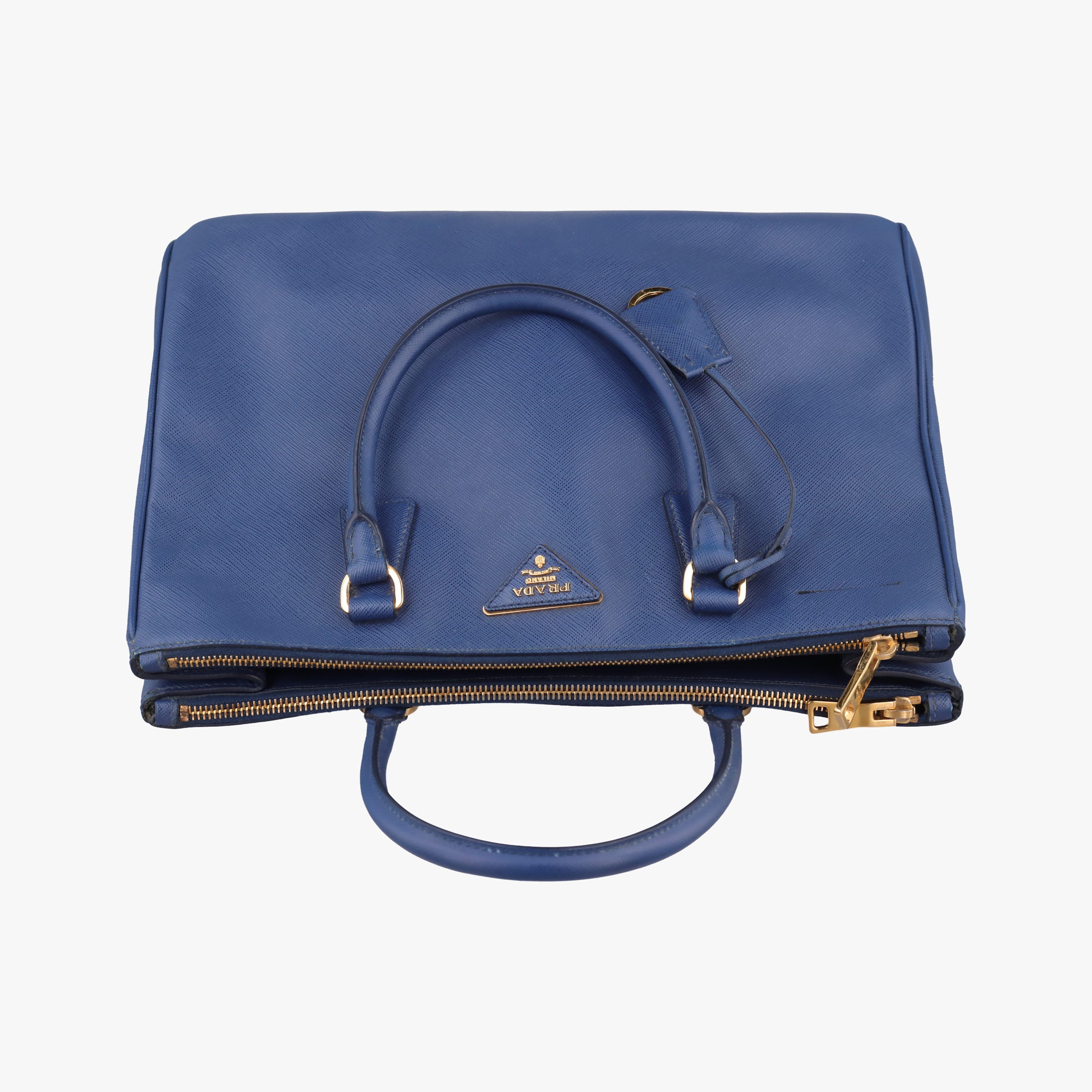Pre-owned Prada Galleria Blue SAFFIANO Leather BN1786 handbag | stylenewstar