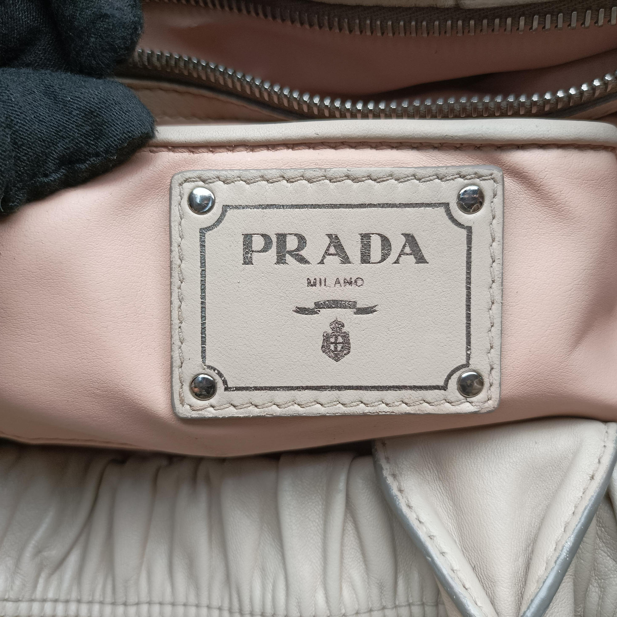 Vintage Prada Gaufre Beige Nappa Leather  handbag | stylenewstar