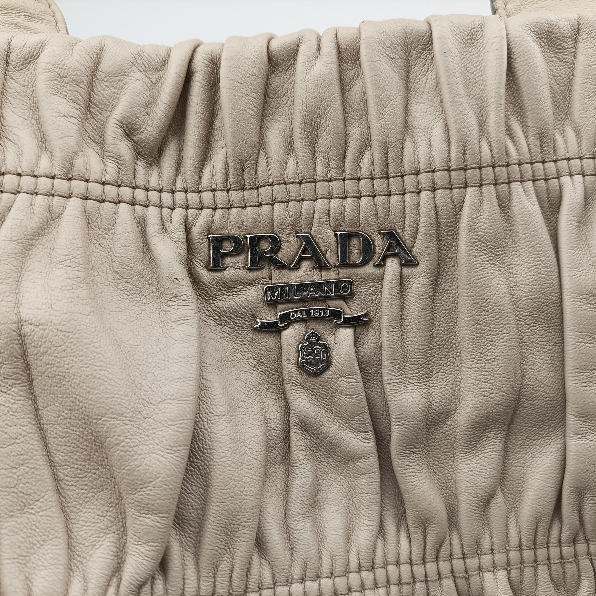 Vintage Prada Gaufre Beige Nappa Leather  handbag | stylenewstar