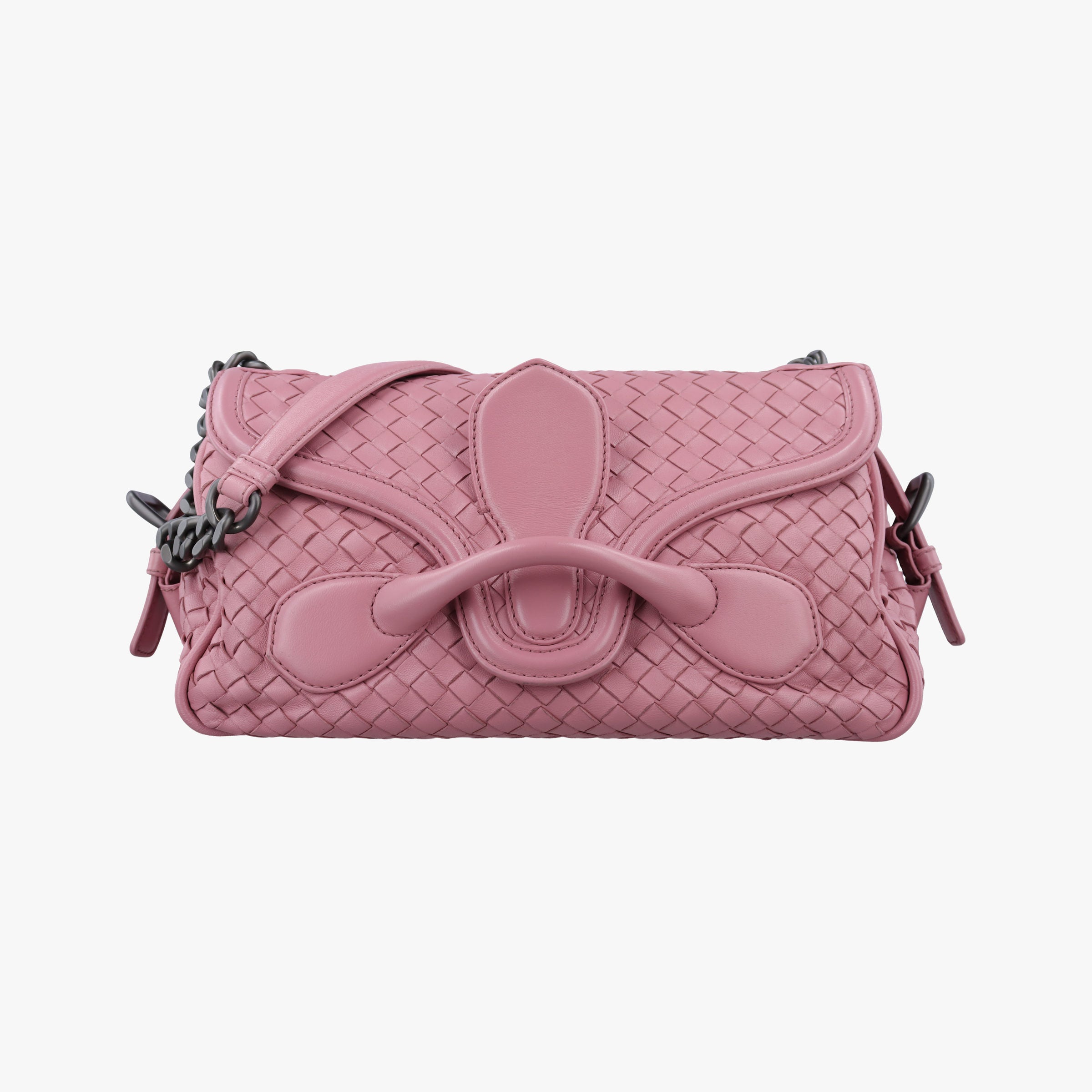 Pre-owned Bottega Veneta Intrecciato Pink lambskin  shoulderbag | stylenewstar