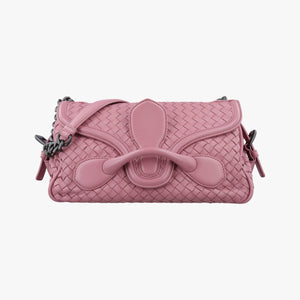 Pre-owned Bottega Veneta Intrecciato Pink lambskin  shoulderbag | stylenewstar