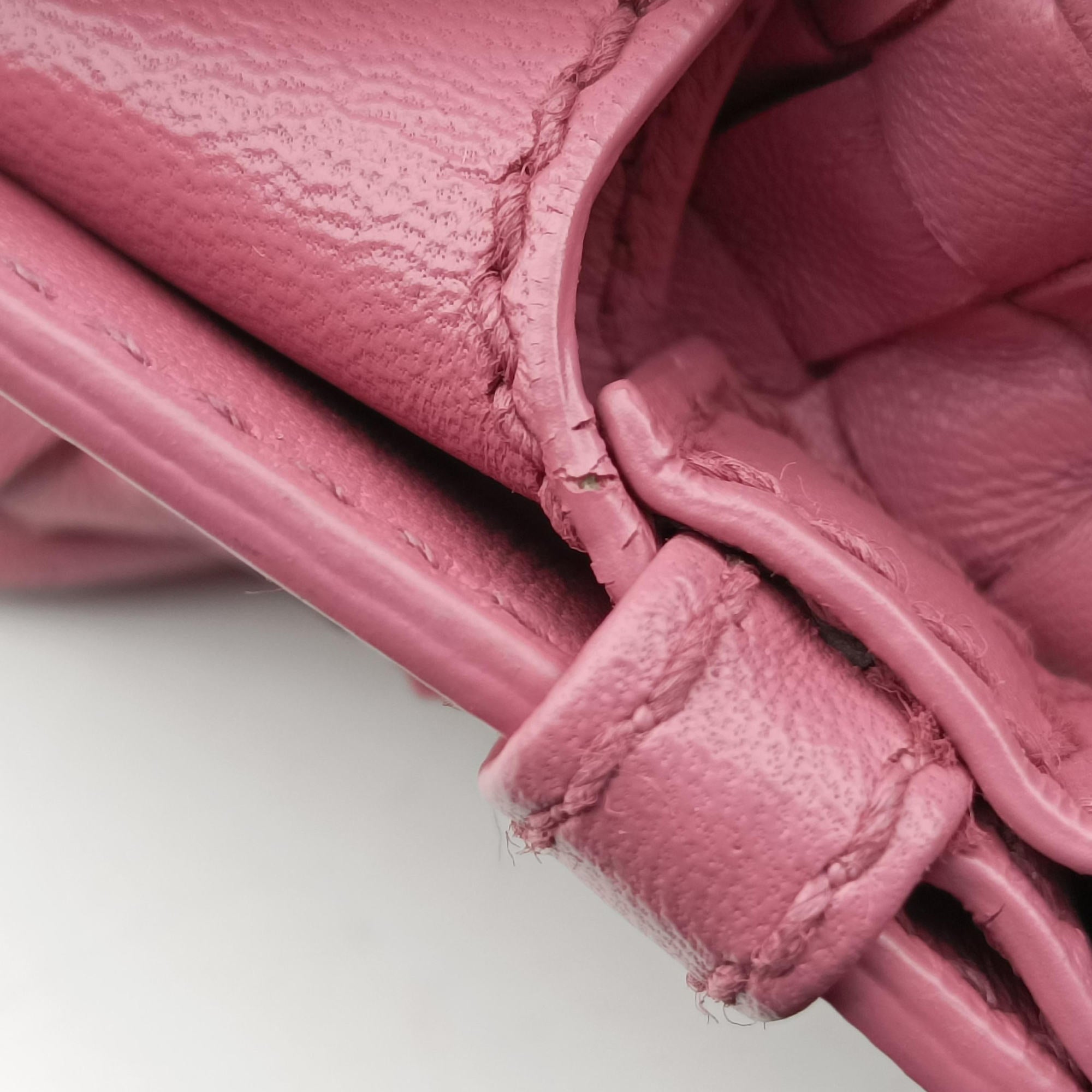 Pre-owned Bottega Veneta Intrecciato Pink lambskin  shoulderbag | stylenewstar