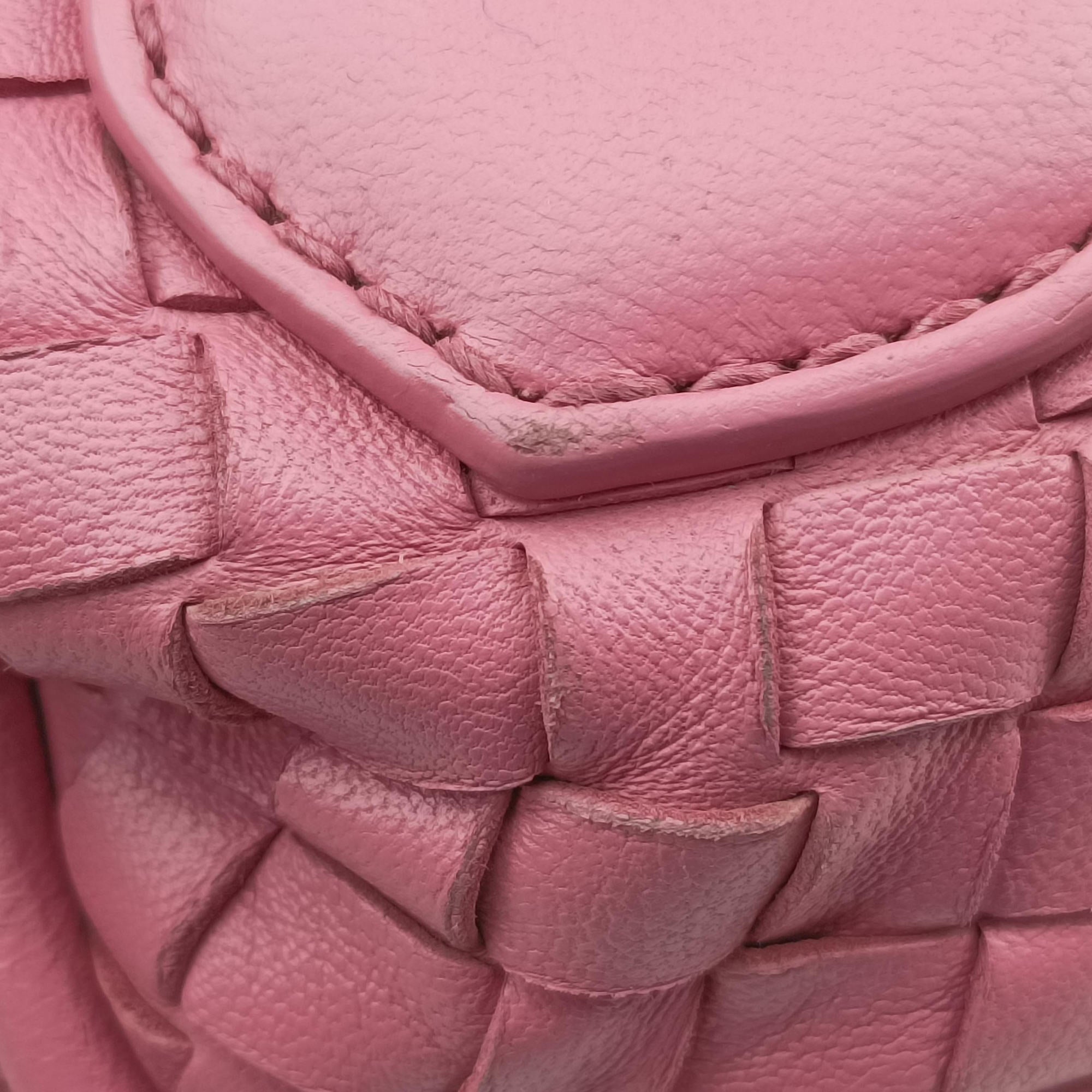 Pre-owned Bottega Veneta Intrecciato Pink lambskin  shoulderbag | stylenewstar