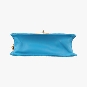 Pre-owned Prada Turn lock Chevron Impunture Autre Cuir Blue Leather  shoulderbag | stylenewstar