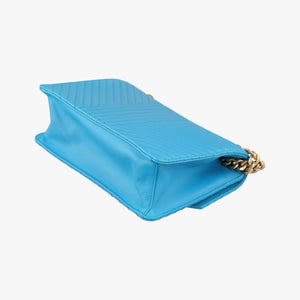 Pre-owned Prada Turn lock Chevron Impunture Autre Cuir Blue Leather  shoulderbag | stylenewstar
