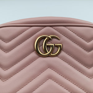 Pre-owned Gucci GG Marmont Pink Leather 448065 shoulderbag | stylenewstar