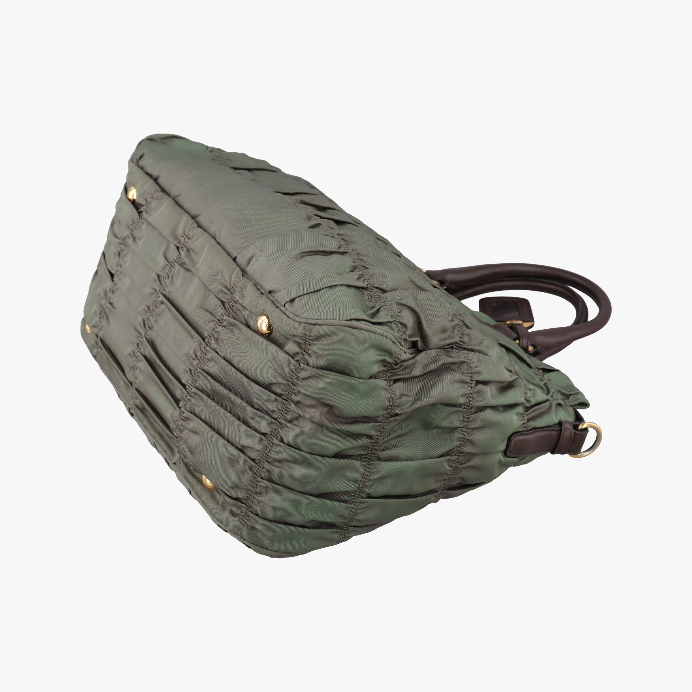 Pre-owned Prada Gaufre Green nylon BN1935 shoulderbag | stylenewstar