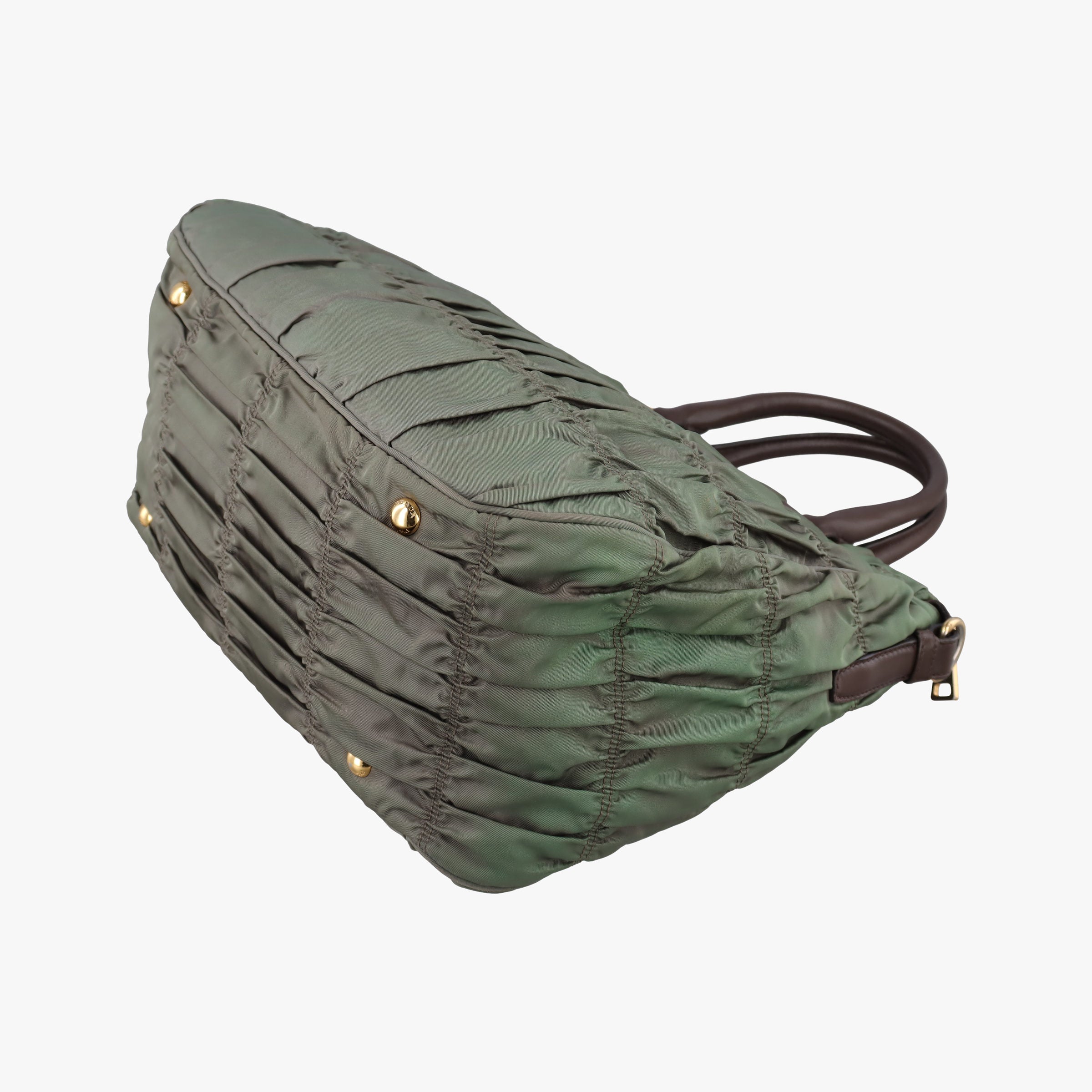Pre-owned Prada Gaufre Green nylon BN1935 shoulderbag | stylenewstar