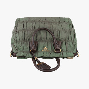 Pre-owned Prada Gaufre Green nylon BN1935 shoulderbag | stylenewstar