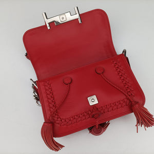 Pre-owned TODS Double T Red Leather  shoulderbag | stylenewstar