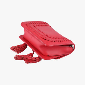 Pre-owned TODS Double T Red Leather  shoulderbag | stylenewstar