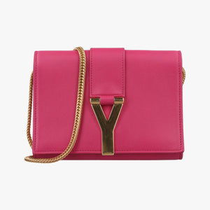 Pre-owned Yves Saint Laurent ChYc Mini Y Line Classic Cabasique WOC Rose Leather 311215 shoulderbag | stylenewstar