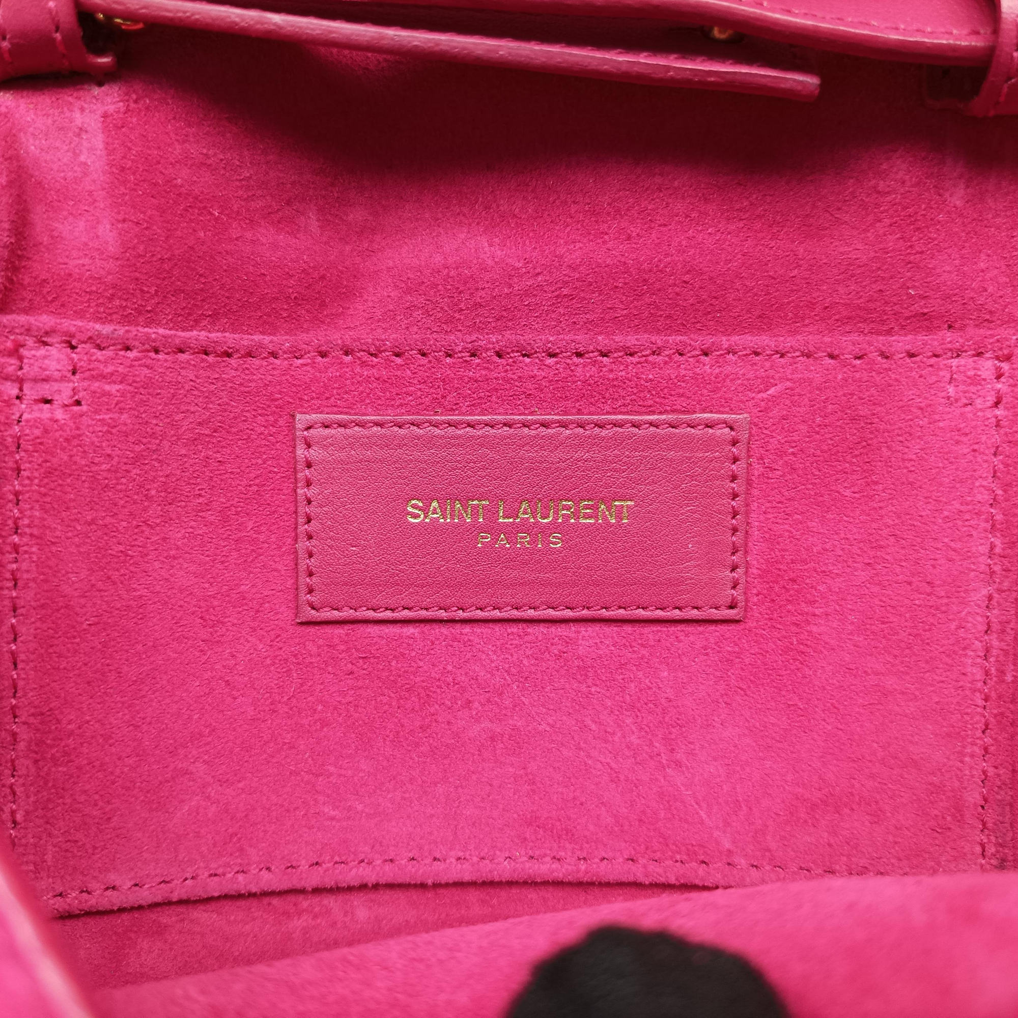 Pre-owned Yves Saint Laurent ChYc Mini Y Line Classic Cabasique WOC Rose Leather 311215 shoulderbag | stylenewstar
