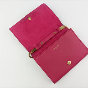 Pre-owned Yves Saint Laurent ChYc Mini Y Line Classic Cabasique WOC Rose Leather 311215 shoulderbag | stylenewstar
