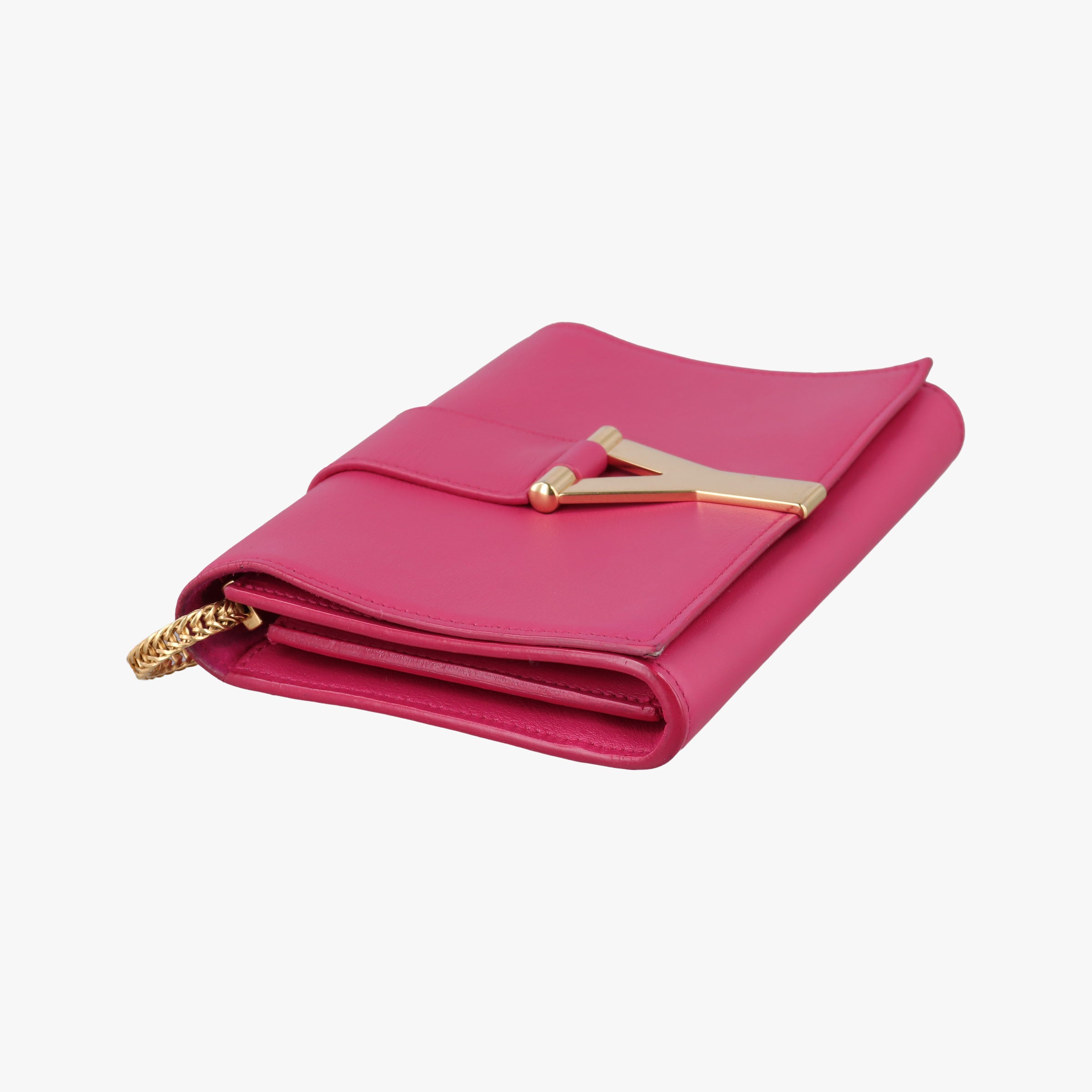 Pre-owned Yves Saint Laurent ChYc Mini Y Line Classic Cabasique WOC Rose Leather 311215 shoulderbag | stylenewstar