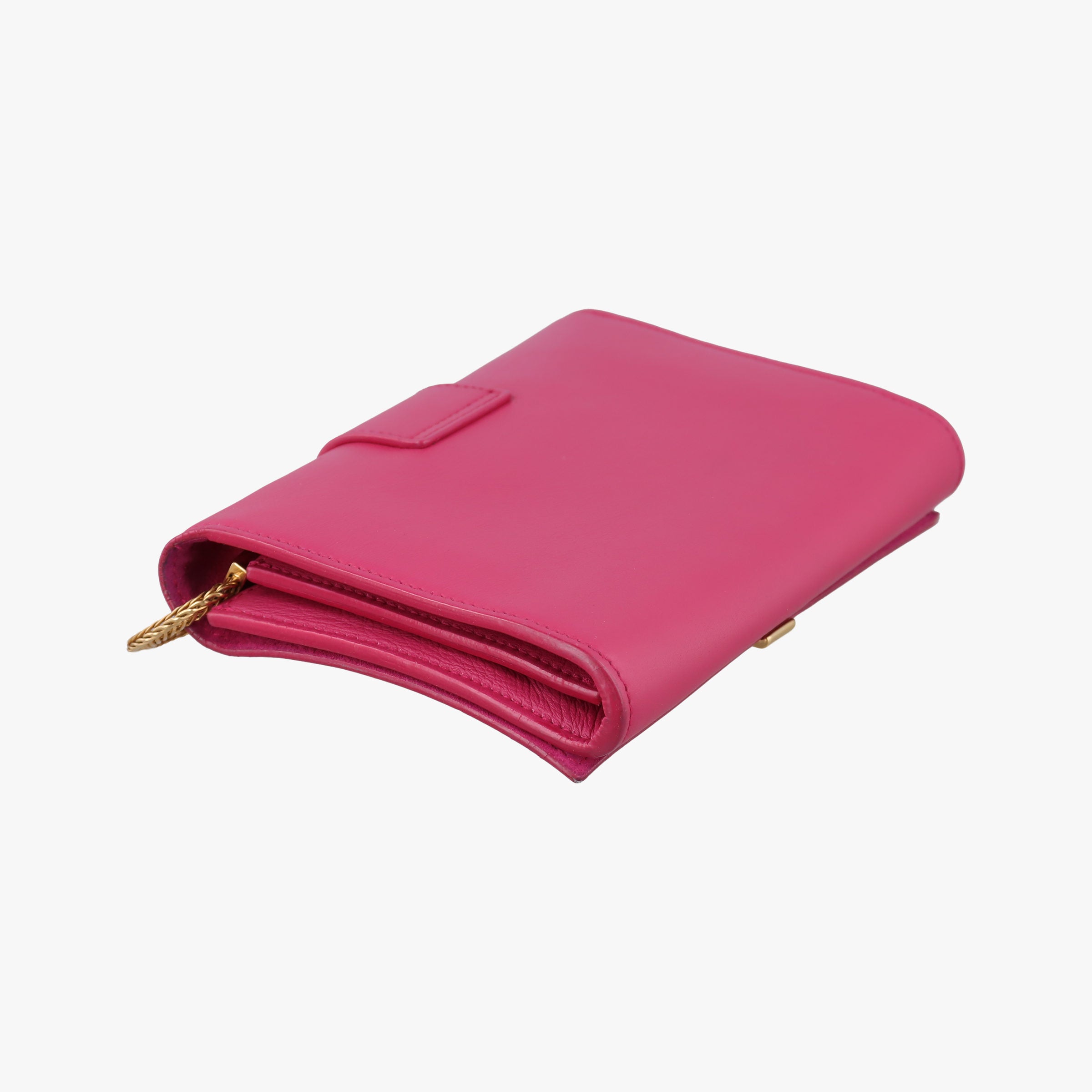 Pre-owned Yves Saint Laurent ChYc Mini Y Line Classic Cabasique WOC Rose Leather 311215 shoulderbag | stylenewstar