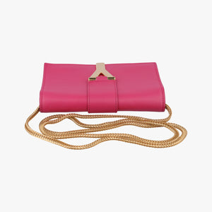 Pre-owned Yves Saint Laurent ChYc Mini Y Line Classic Cabasique WOC Rose Leather 311215 shoulderbag | stylenewstar