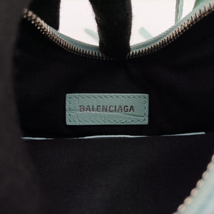 Pre-owned Balenciaga Le Cagole mini Blue lambskin  shoulderbag | stylenewstar