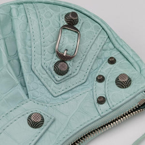 Pre-owned Balenciaga Le Cagole mini Blue lambskin  shoulderbag | stylenewstar