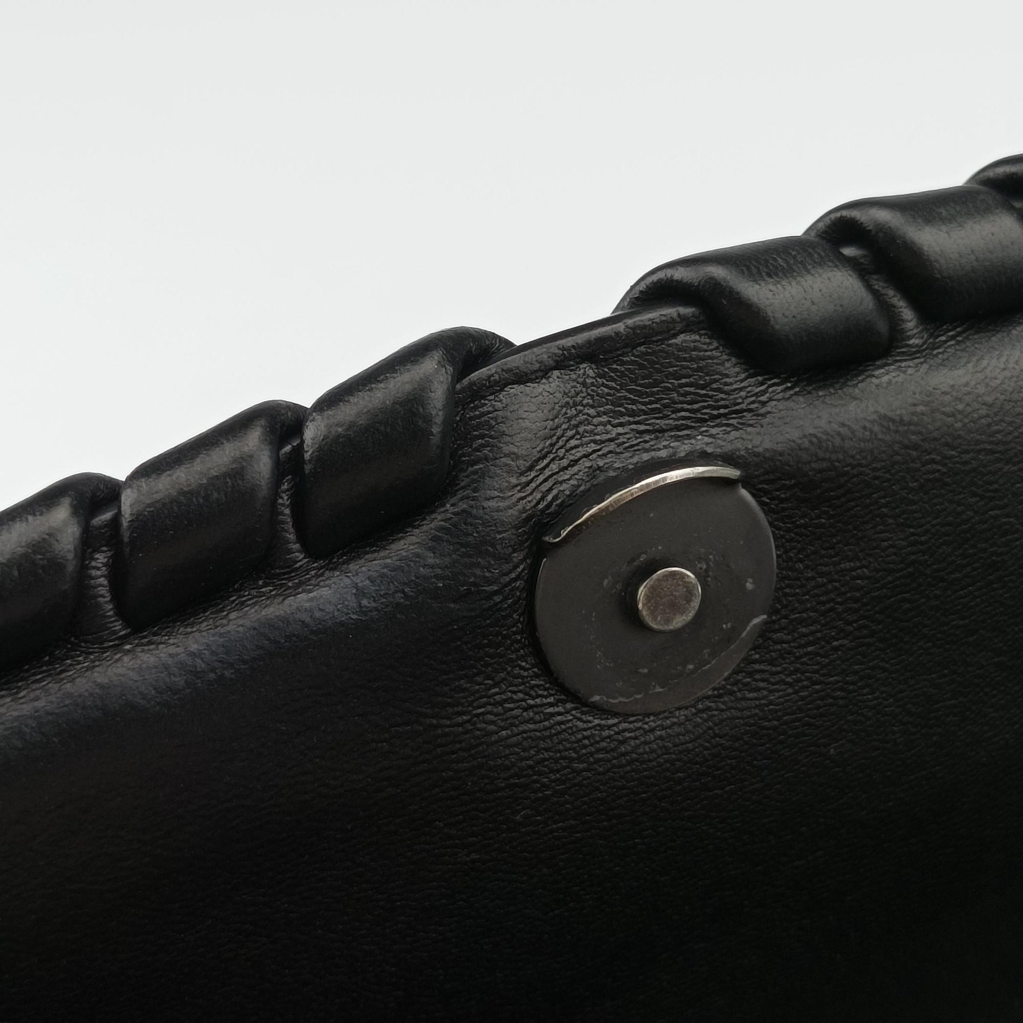 Pre-owned Bottega Veneta Intrecciato Olimpia Black lambskin  shoulderbag | stylenewstar