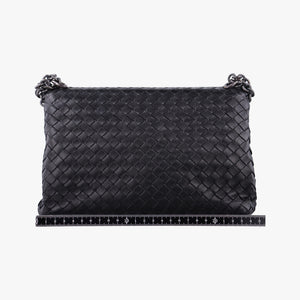 Pre-owned Bottega Veneta Intrecciato Olimpia Black lambskin  shoulderbag | stylenewstar