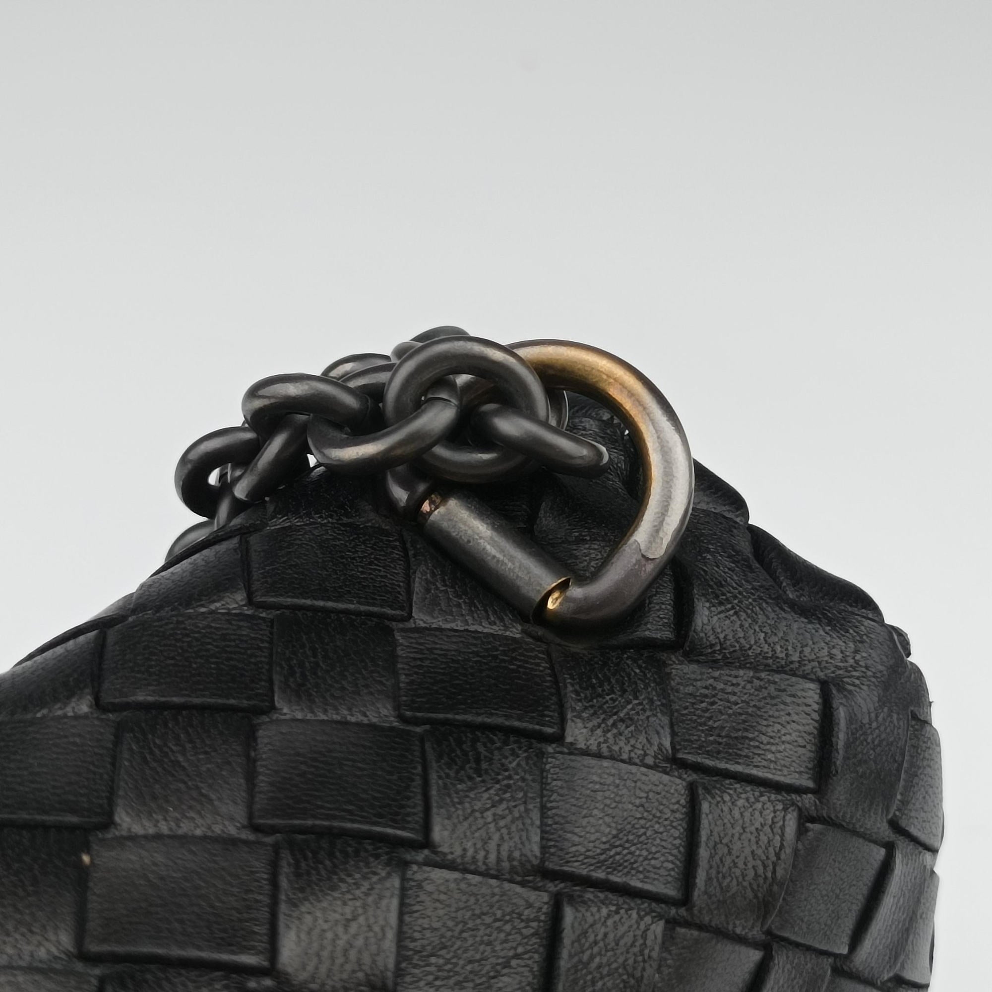Pre-owned Bottega Veneta Intrecciato Olimpia Black lambskin  shoulderbag | stylenewstar