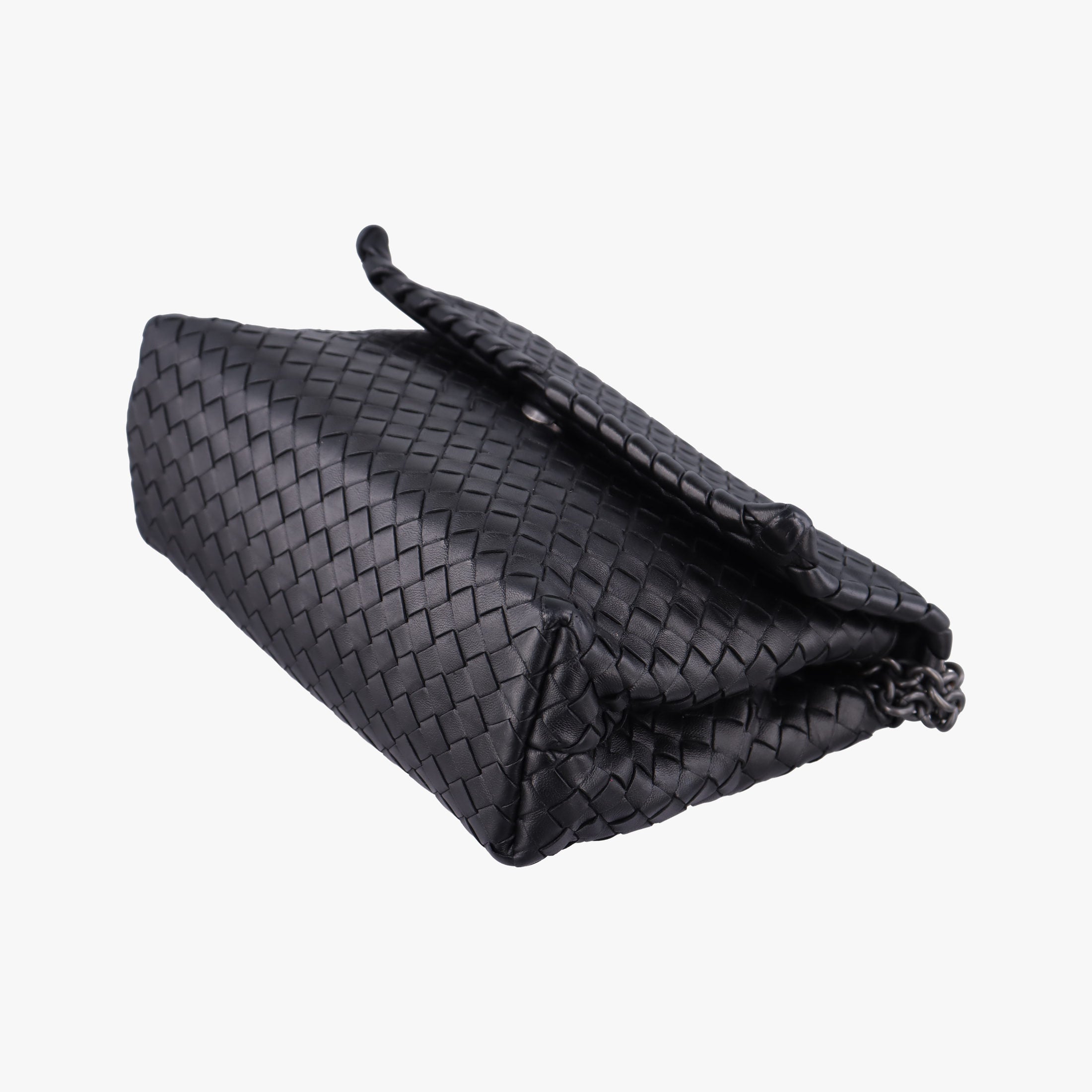 Pre-owned Bottega Veneta Intrecciato Olimpia Black lambskin  shoulderbag | stylenewstar