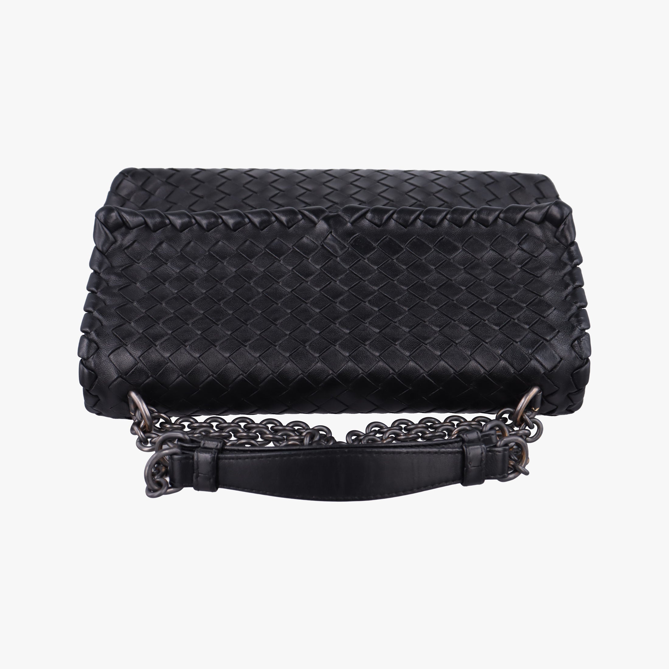 Pre-owned Bottega Veneta Intrecciato Olimpia Black lambskin  shoulderbag | stylenewstar