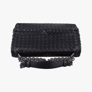 Pre-owned Bottega Veneta Intrecciato Olimpia Black lambskin  shoulderbag | stylenewstar