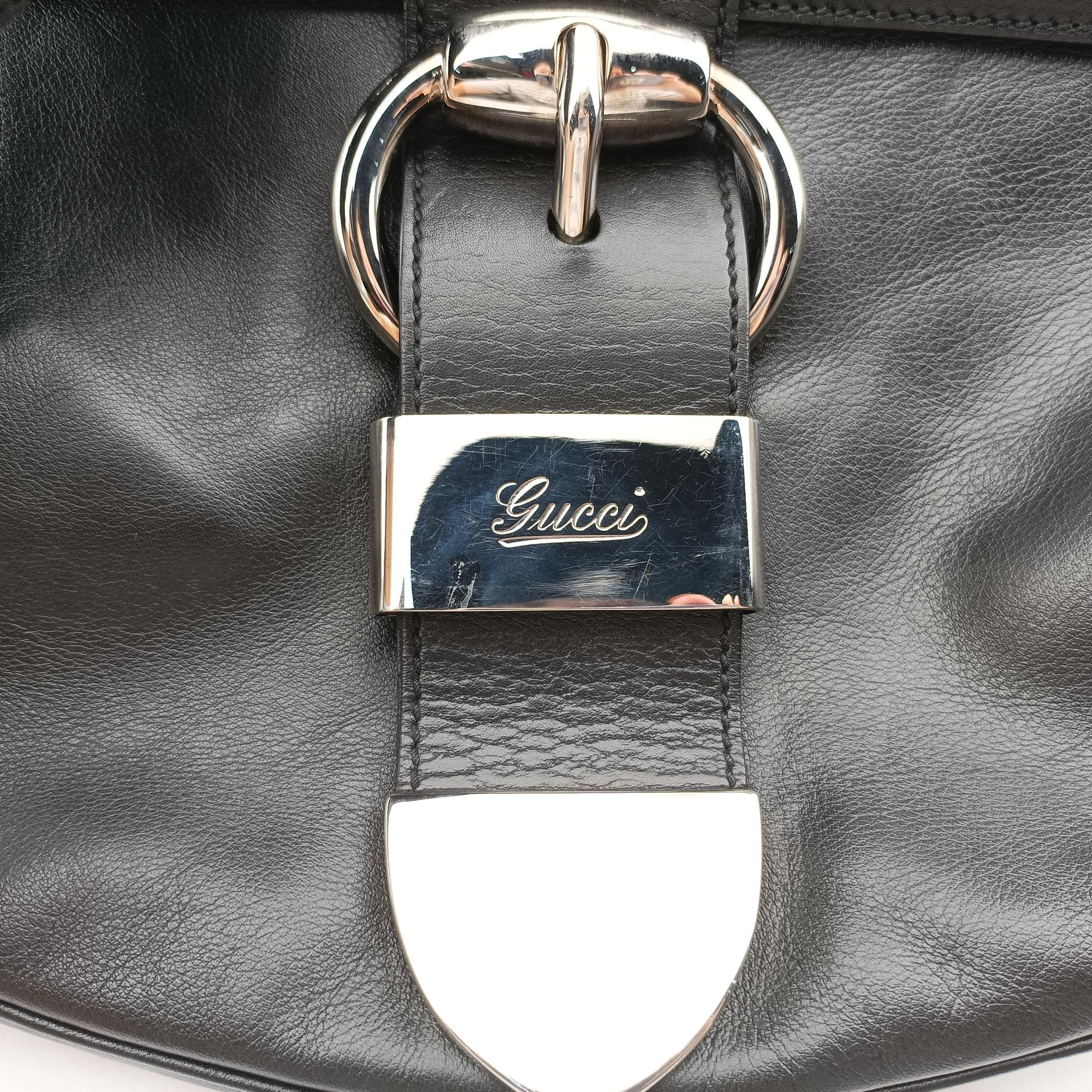 Pre-owned Gucci Romy Messenger Black Leather 177106 shoulderbag | stylenewstar