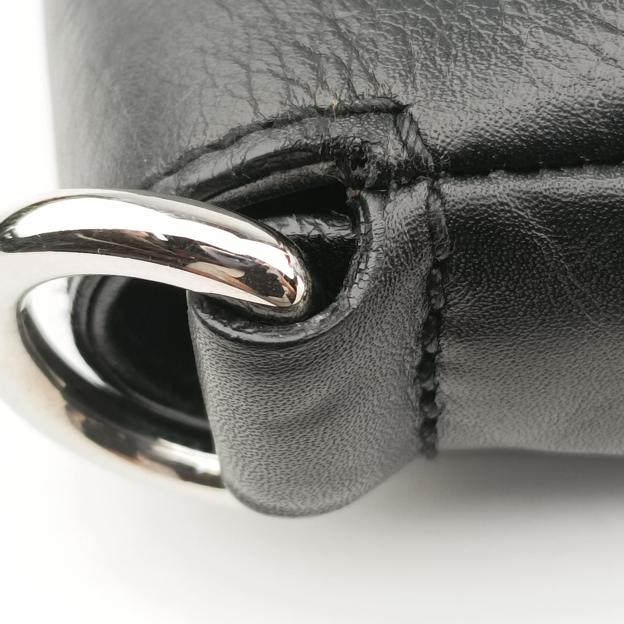 Pre-owned Gucci Romy Messenger Black Leather 177106 shoulderbag | stylenewstar