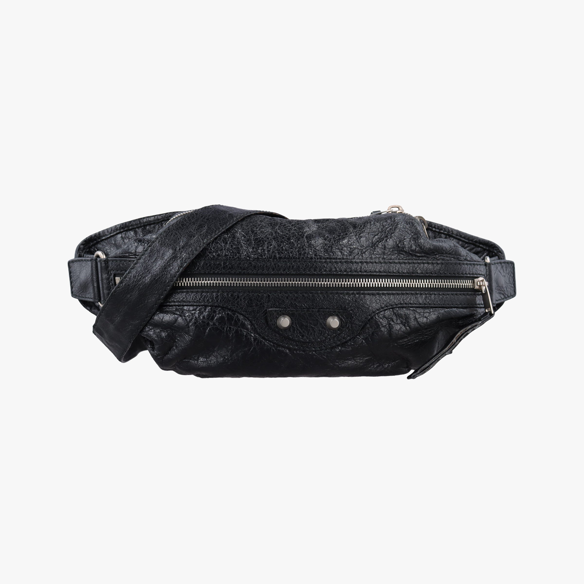 Pre-owned Balenciaga Classic Neo Lift Black Lambskin 341628 bum bag/waist bag | stylenewstar