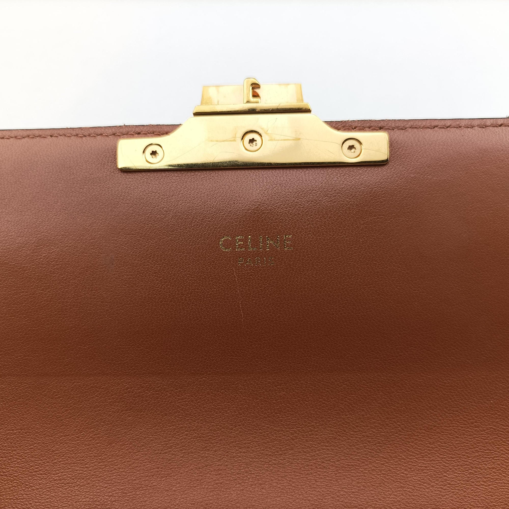Vintage Celine TRIOMPHE Brown PVC coated canvas  shoulderbag | stylenewstar