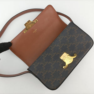 Vintage Celine TRIOMPHE Brown PVC coated canvas  shoulderbag | stylenewstar