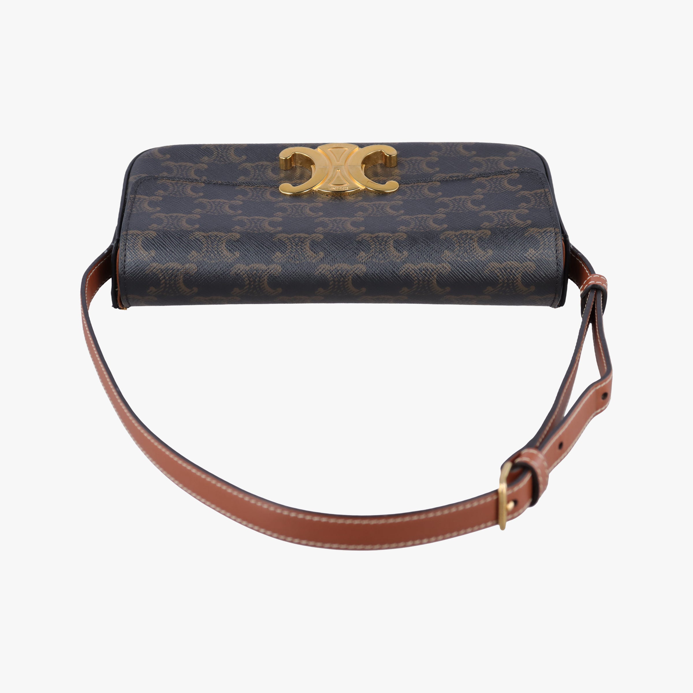 Vintage Celine TRIOMPHE Brown PVC coated canvas  shoulderbag | stylenewstar