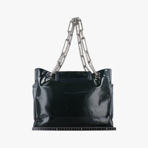 Pre-owned Chanel Mademoiselle Lock Bijoux Dark Navy Blue Patent Leather A46824 shoulderbag | stylenewstar