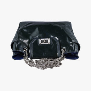 Pre-owned Chanel Mademoiselle Lock Bijoux Dark Navy Blue Patent Leather A46824 shoulderbag | stylenewstar